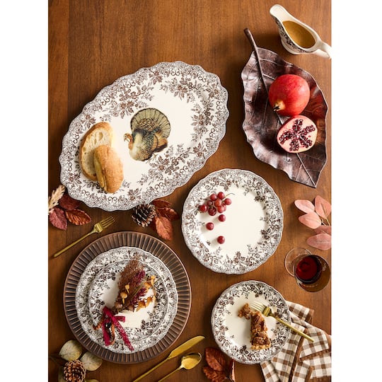 8.6" Fall Floral Ceramic Plate by Ashland®